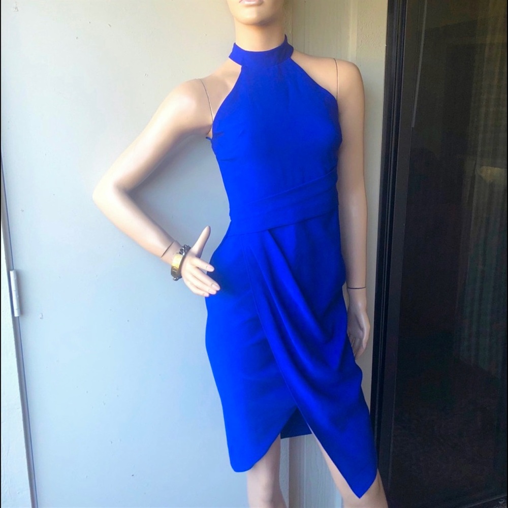 NEW Lipsy Asymmetrical Bodycon Dress, Cobalt 4